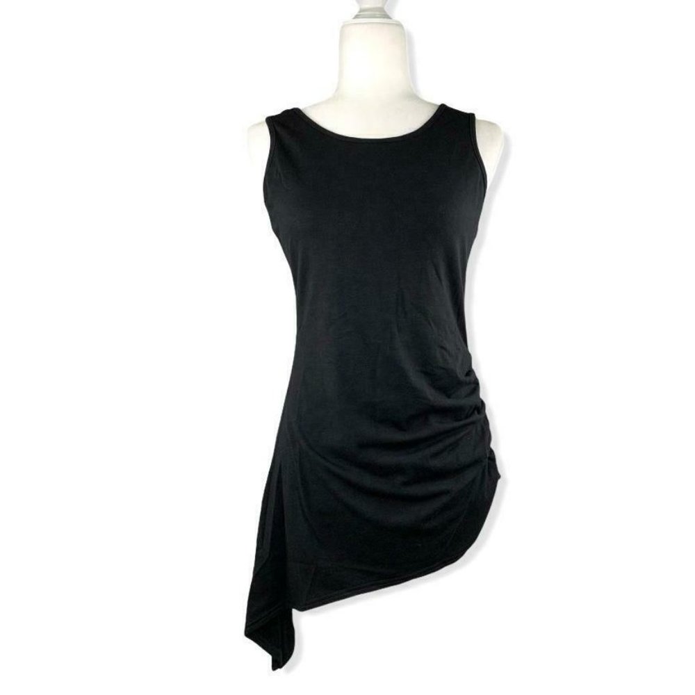 Coolmee Black Sleeveless Scoop Neck Tank-Top Maternity Top Blouse